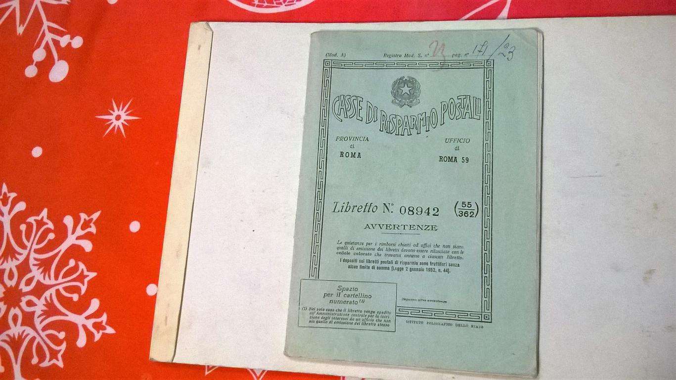 Cartaria Casse Di Risparmio Postali anni '50 - '60 